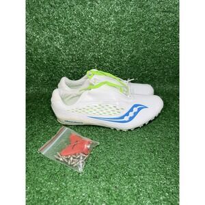 Women's Saucony Showdown 5 Track Field White Blue Running Track Shoes Size 8